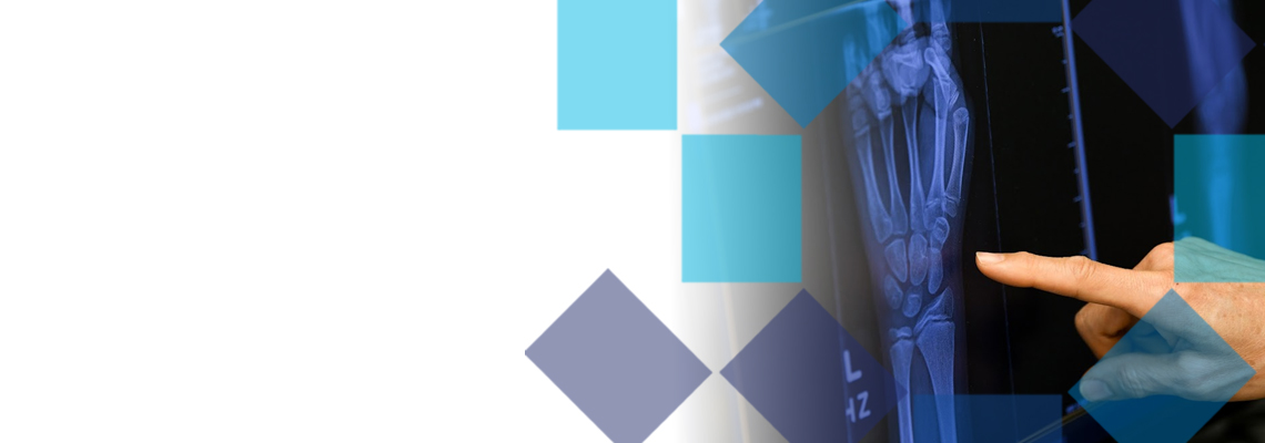 Rheumatologist examining patient's xray