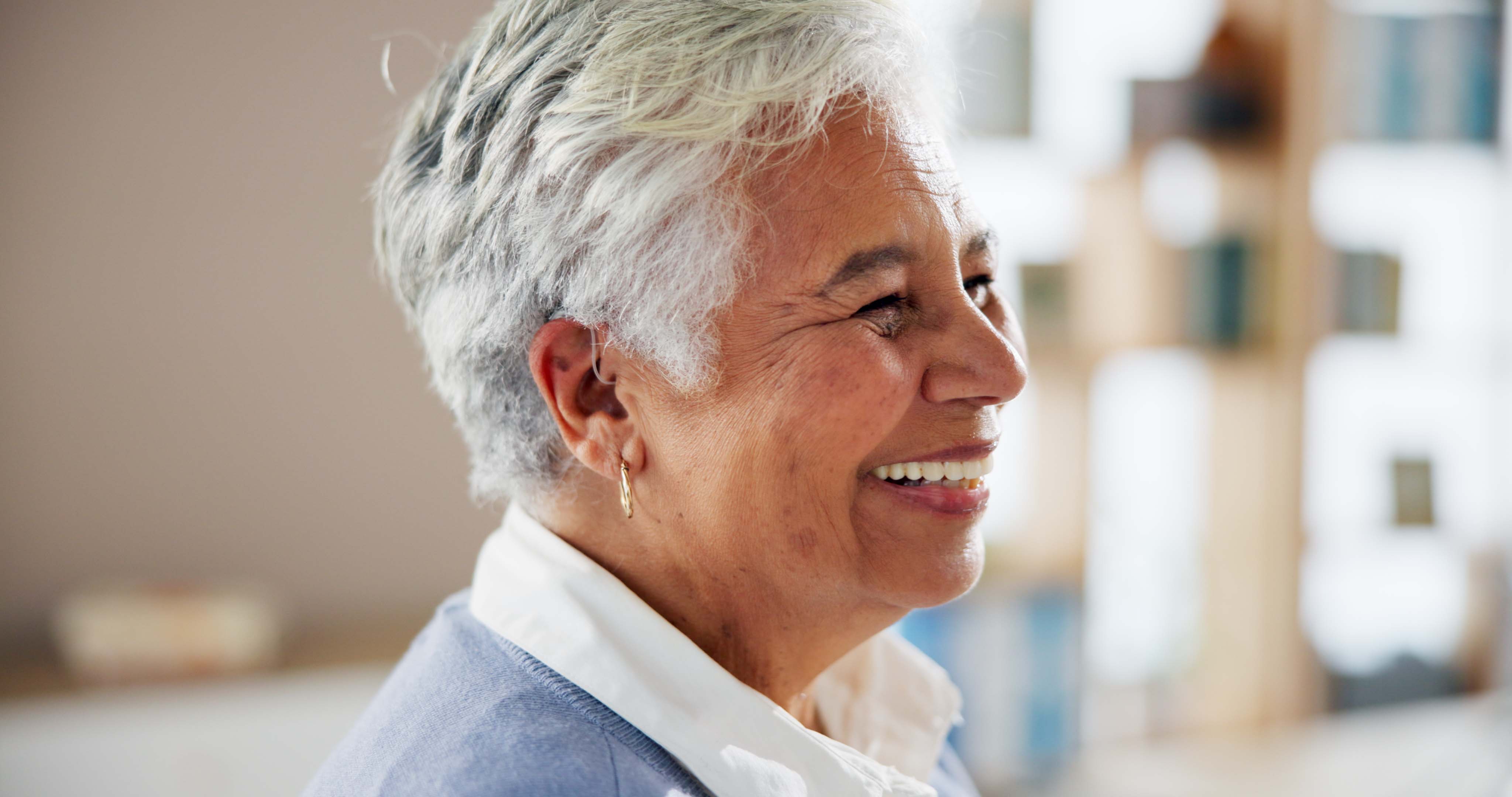 woman with hearing aid