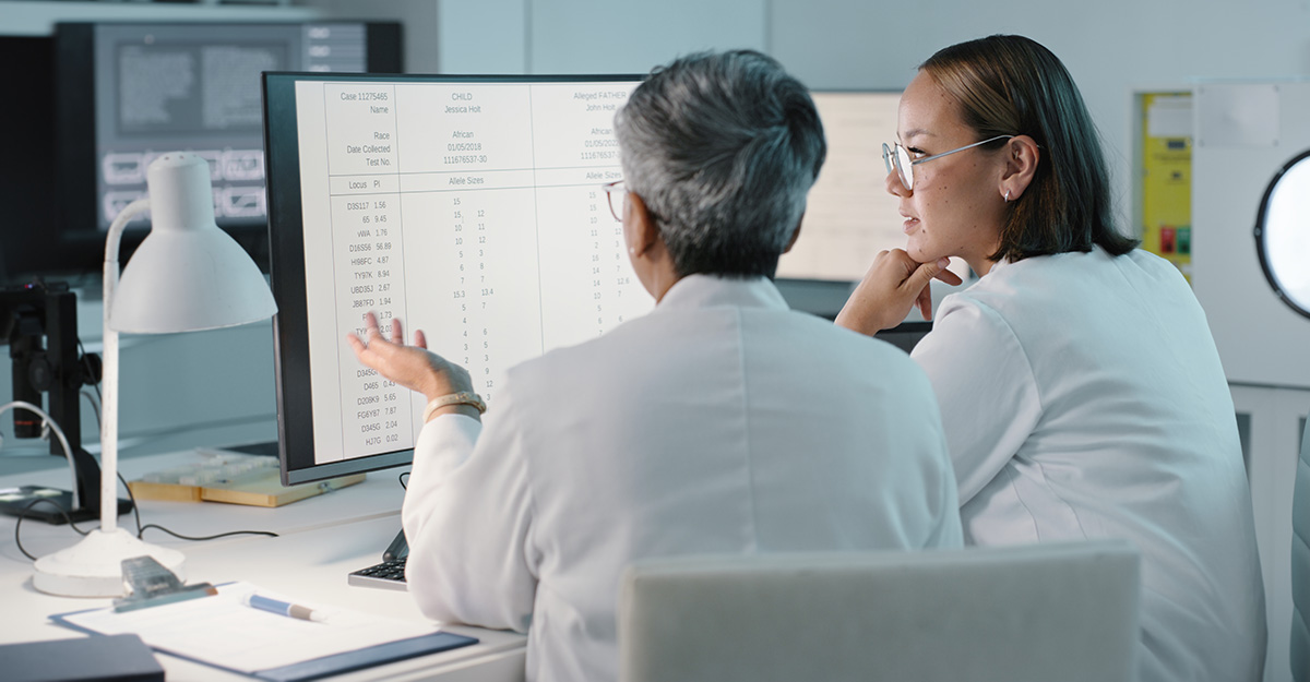 Medical team at computer